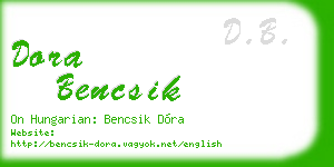 dora bencsik business card
