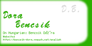 dora bencsik business card